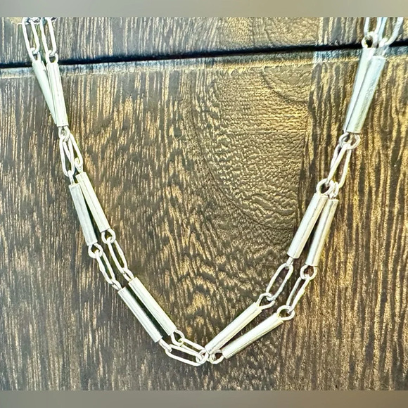 Vintage Davíd Godínez Sterling Bar Link Necklace (23”) - Picture 1 of 8